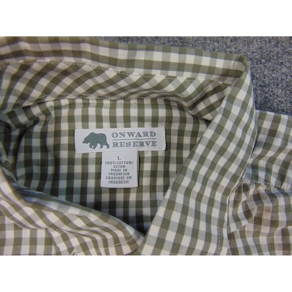 Territory Ahead Shirt Mens Large Green White Check Button Down Collar - Picture 4 of 8